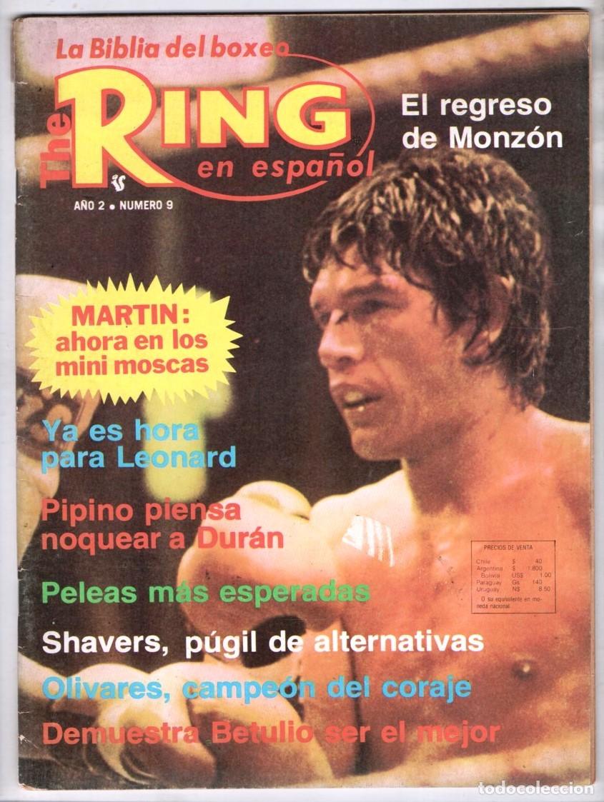Colecionismo de Revistas e Jornais: 1979 THE RING EN ESPA&Ntilde;OL # 9 MONZON ALI LEONARD PIPINO DURAN SHAVERS OLIVARES BETULIO LUPE PINTOR