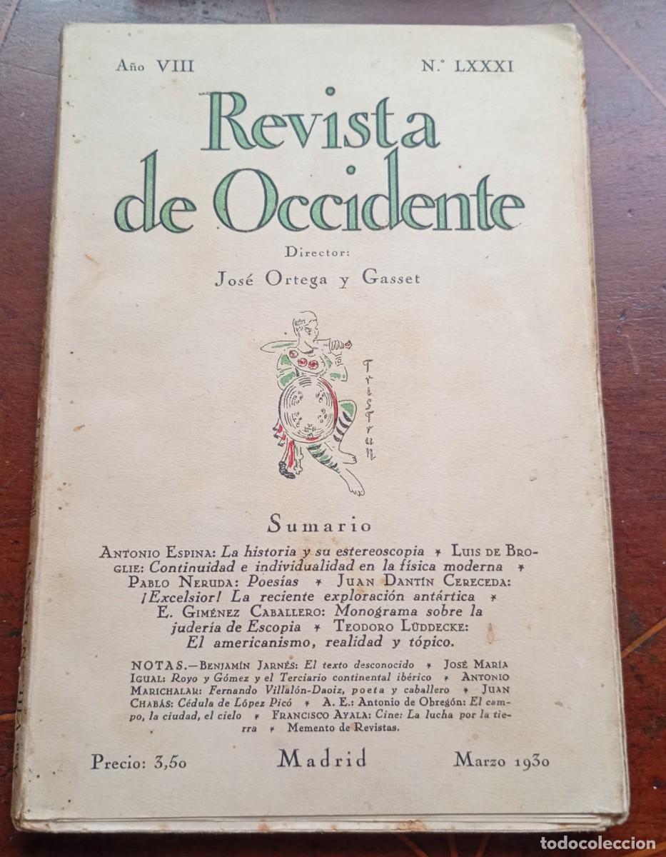 Coleccionismo de revistas y peri&oacute;dicos: REVISTA DE OCCIDENTE Marzo 1930