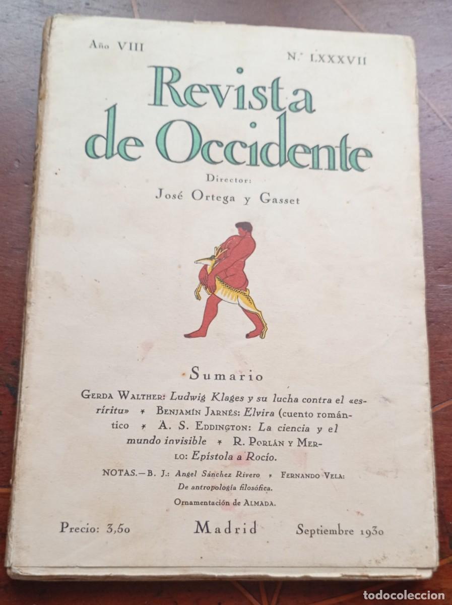 Coleccionismo de revistas y peri&oacute;dicos: REVISTA DE OCCIDENTE Septiembre 1930