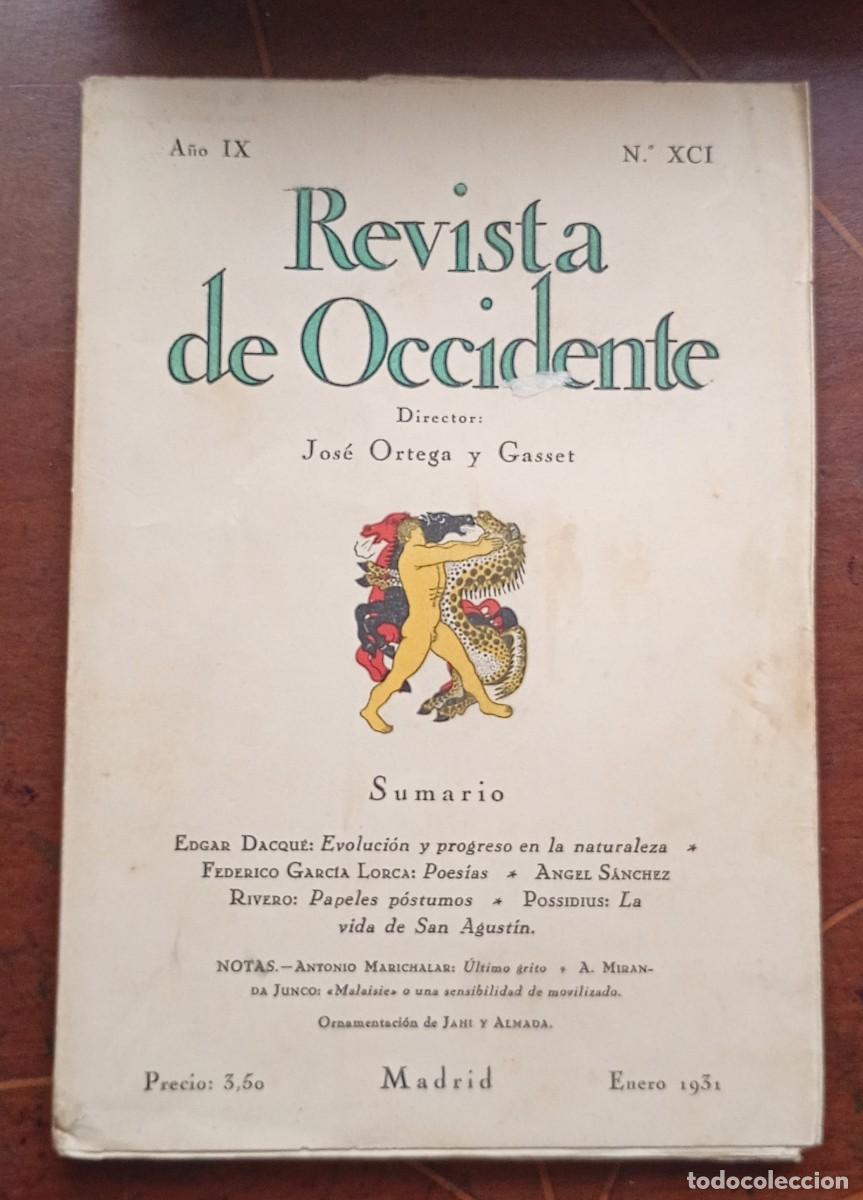 Coleccionismo de revistas y peri&oacute;dicos: REVISTA DE OCCIDENTE Enero 1931