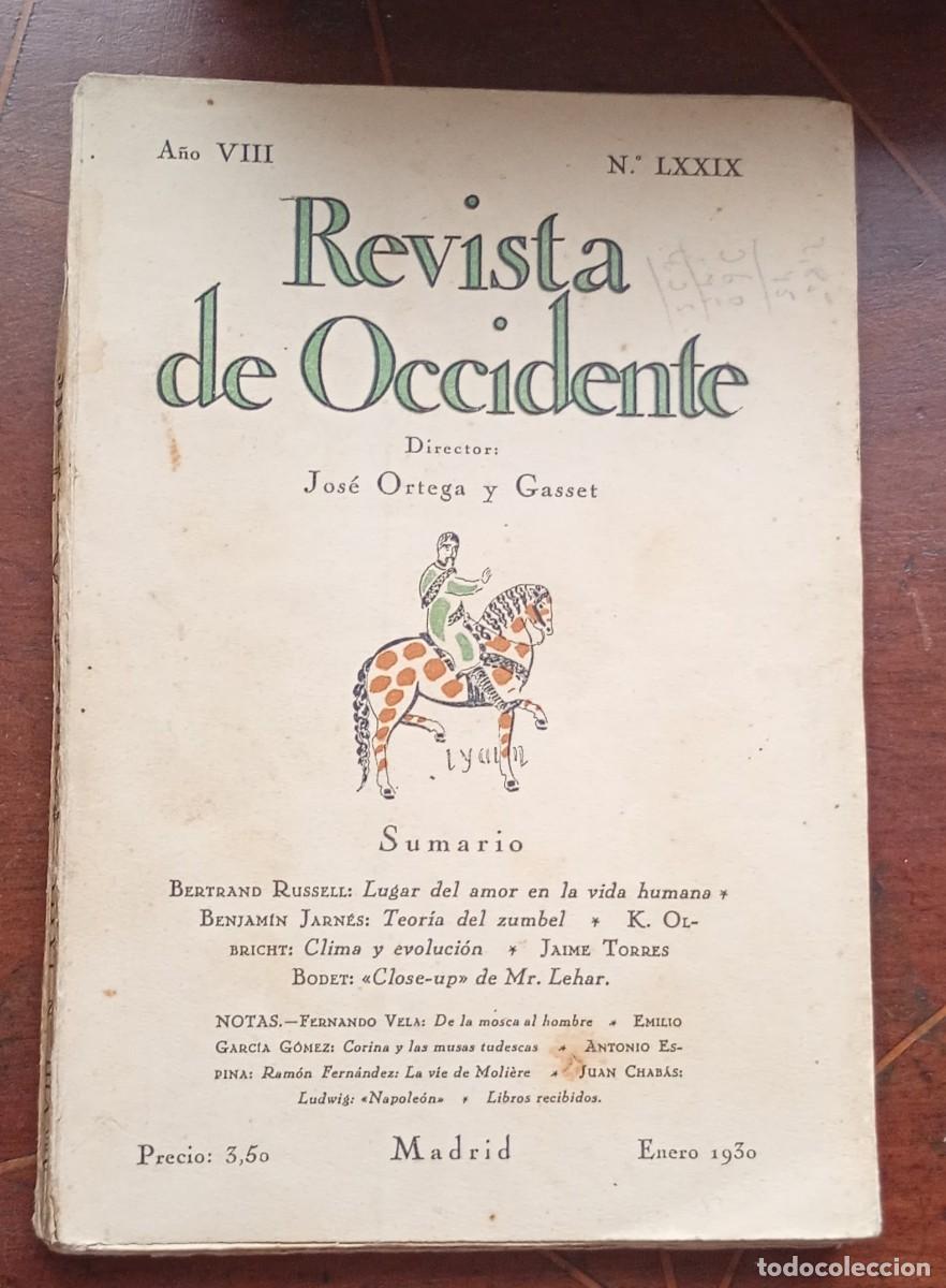 Coleccionismo de revistas y peri&oacute;dicos: REVISTA DE OCCIDENTE Enero 1930