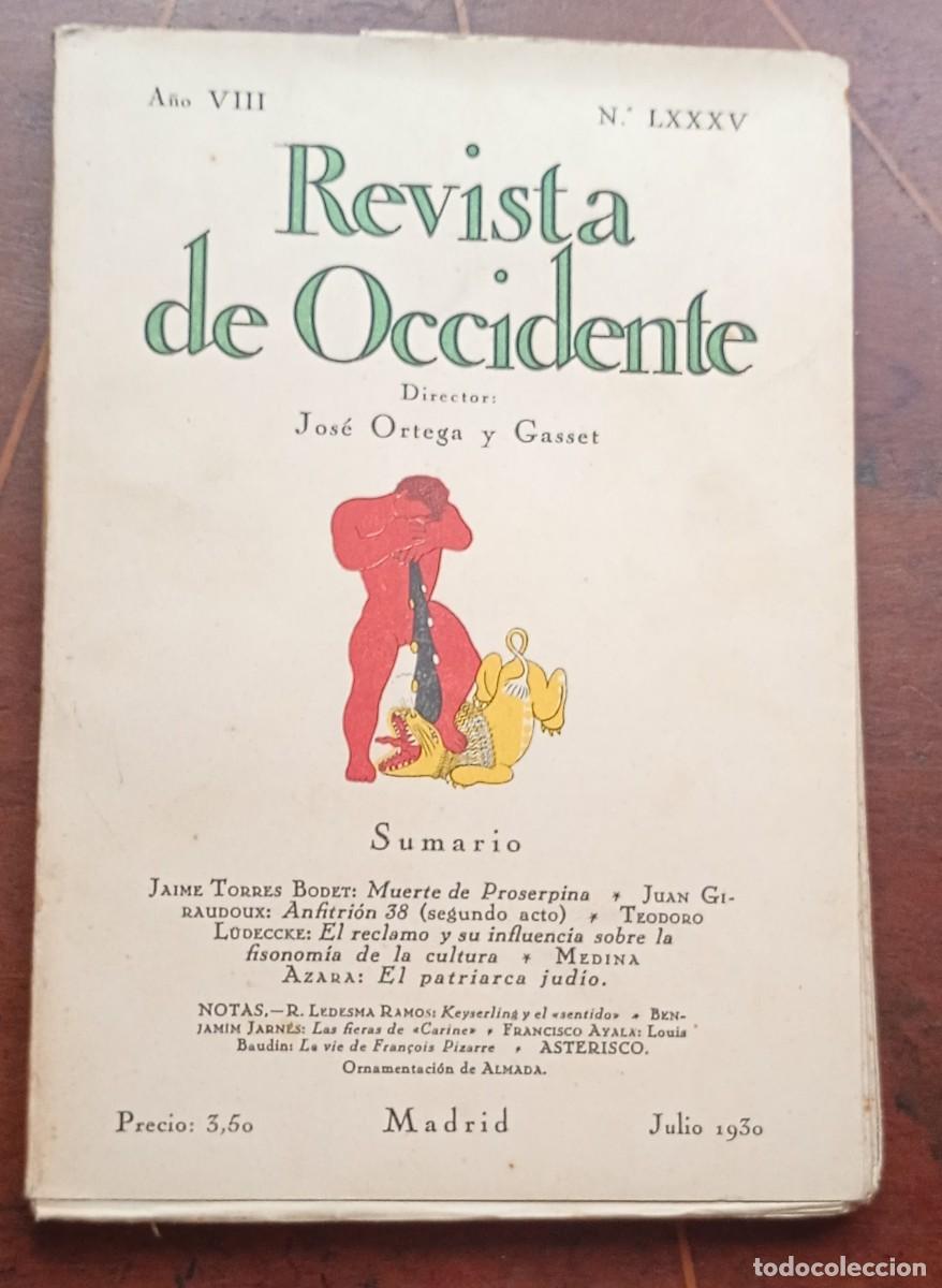 Coleccionismo de revistas y peri&oacute;dicos: REVISTA DE OCCIDENTE Julio 1930 NUEVO - NO LEIDO