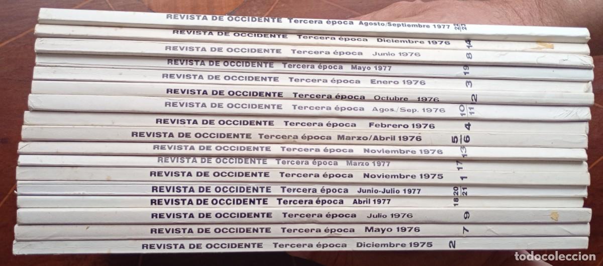Coleccionismo de revistas y peri&oacute;dicos: REVISTA DE OCCIDENTE Tercera epoca - los a&ntilde;os 70 - 17 unidades