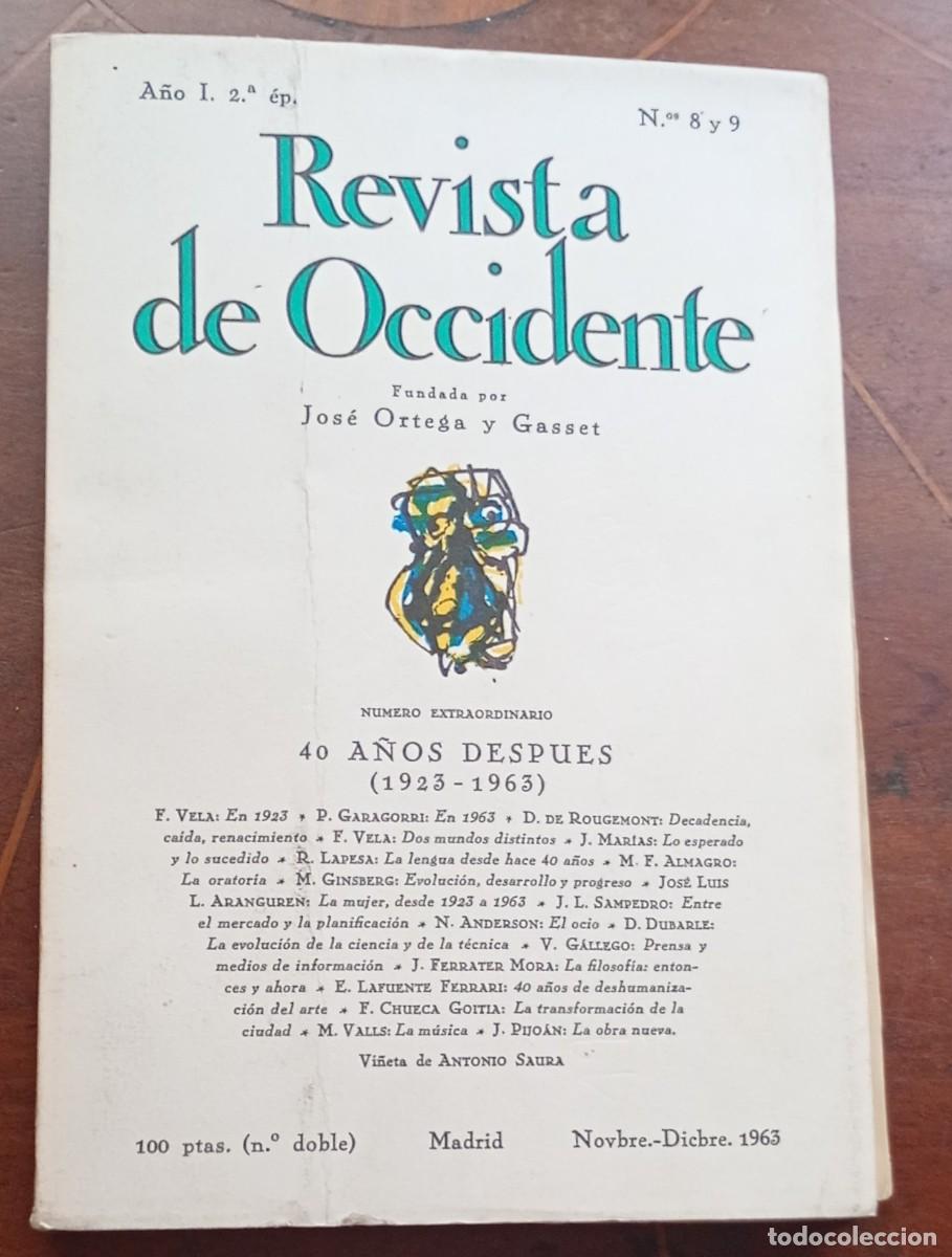 Coleccionismo de revistas y peri&oacute;dicos: REVISTA DE OCCIDENTE Noviembre-Diciembre 1963 NUEVO - NO LEIDO