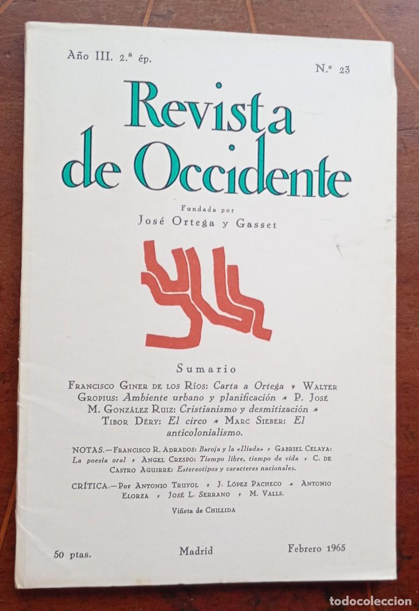 Coleccionismo de revistas y peri&oacute;dicos: REVISTA DE OCCIDENTE Febrero 1965 NUEVO - NO LEIDO