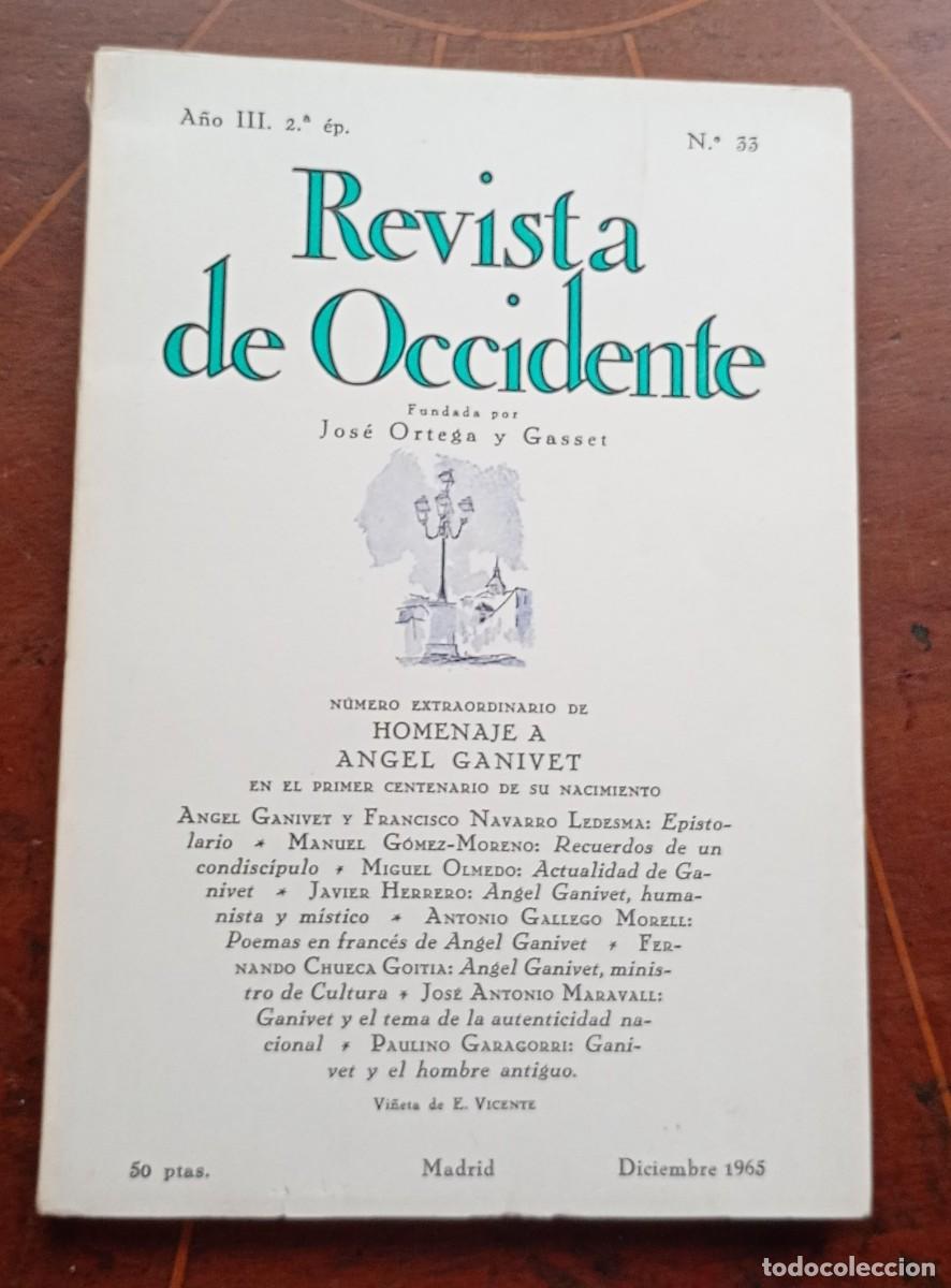 Coleccionismo de revistas y peri&oacute;dicos: REVISTA DE OCCIDENTE Diciembre 1965 NUEVO - NO LEIDO