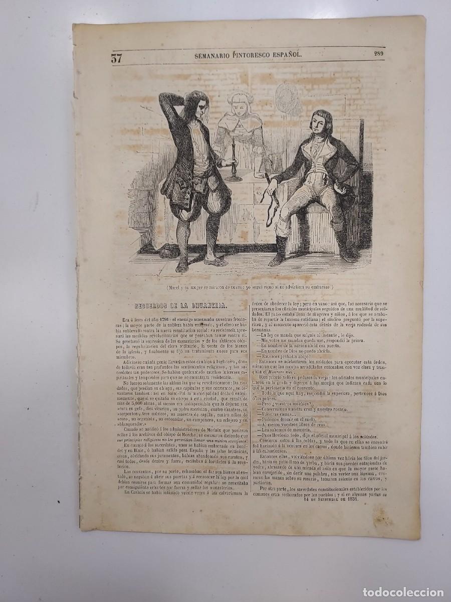 Coleccionismo de revistas y peri&oacute;dicos: SEMANARIO PINTORESCO ESPA&Ntilde;OL 1851 37. CHUANERIA. VIAJE PIRINEOS FRANCESES. JUAN ARIZA. TOLEDO grabad