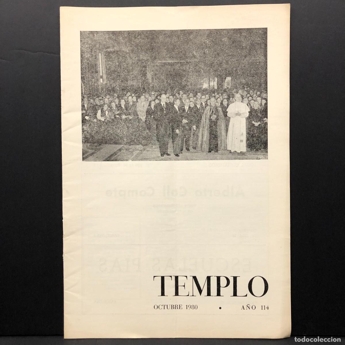 Coleccionismo de revistas y peri&oacute;dicos: TEMPLO - REVISTA DE LA SAGRADA FAM&Iacute;LIA DE BARCELONA - ANTONI GAUD&Iacute; - OCTUBRE 1980 / 5217