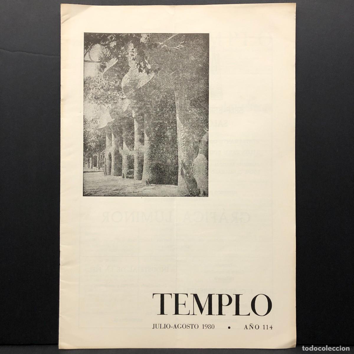 Coleccionismo de revistas y peri&oacute;dicos: TEMPLO - REVISTA DE LA SAGRADA FAM&Iacute;LIA DE BARCELONA - ANTONI GAUD&Iacute; - JULIO-AGOSTO 1980 / 5219