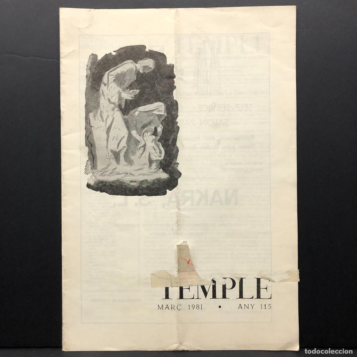 Coleccionismo de revistas y peri&oacute;dicos: TEMPLO - REVISTA DE LA SAGRADA FAM&Iacute;LIA DE BARCELONA - ANTONI GAUD&Iacute; - MAR&Ccedil; 1981 / 5221