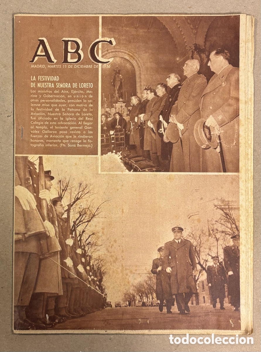 Coleccionismo de revistas y peri&oacute;dicos: ABC (12 DE DICIEMBRE DE 1956). LA FESTIVIDAD DE NUESTRA SE&Ntilde;ORA DE LORETO,&hellip;
