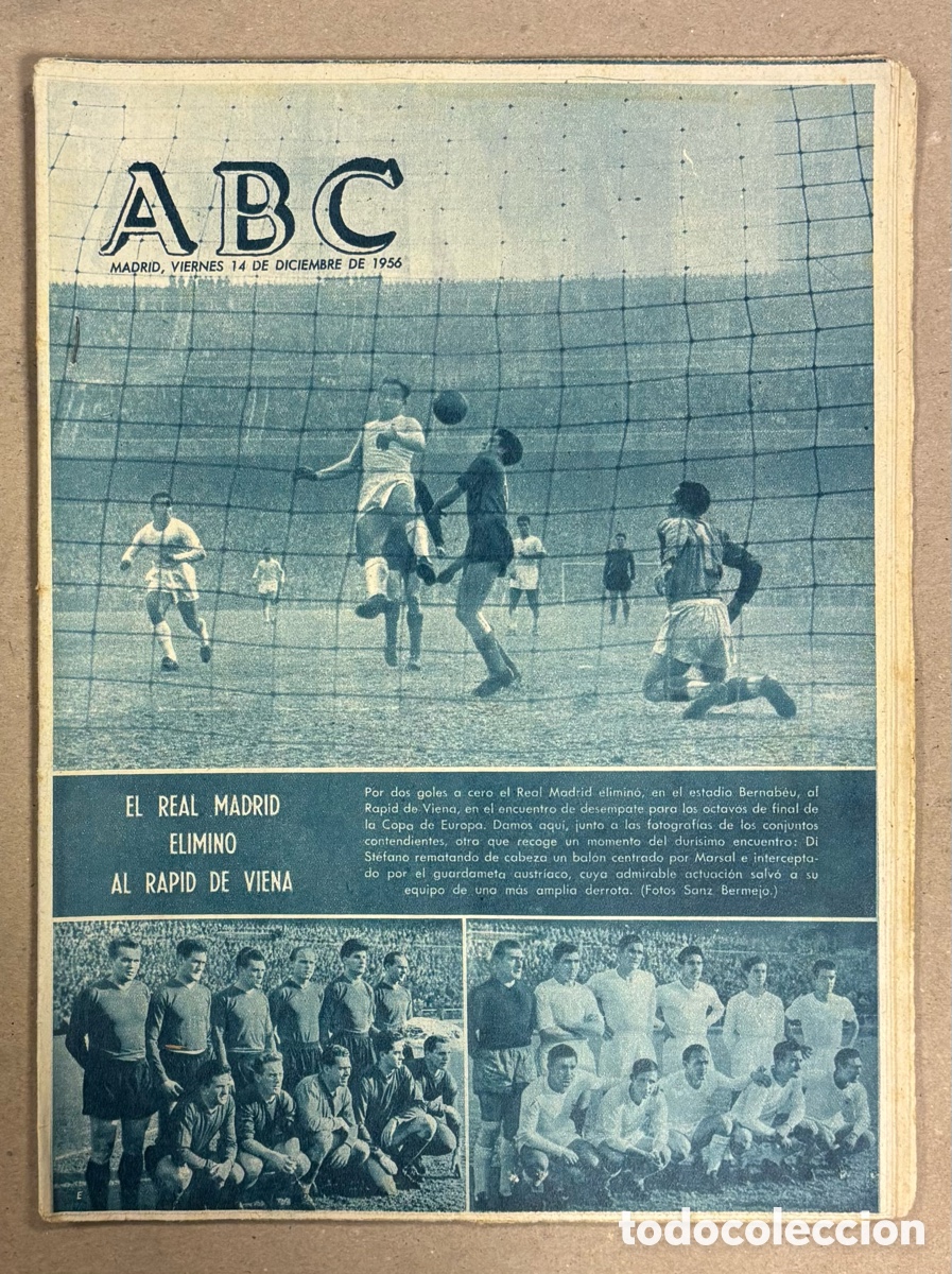 Coleccionismo de revistas y peri&oacute;dicos: ABC (12 DE DICIEMBRE DE 1956). EL REAL MADRID ELIMIN&Oacute; AL RAPID DE VIENA EN LA COPA DE EUROPA,&hellip;