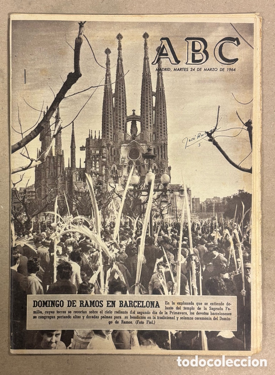 Coleccionismo de revistas y peri&oacute;dicos: ABC (24 MARZO DE 1964). DOMINGO DE RAMOS EN BARCELONA, SAGRADA FAMILIA,&hellip;