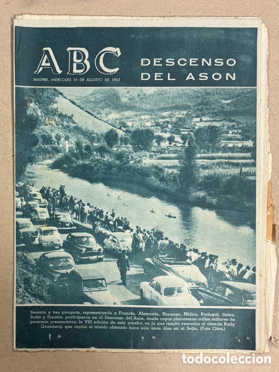 Coleccionismo de revistas y peri&oacute;dicos: ABC (16 DE AGOSTO DE 1961). DESCENSO DEL R&Iacute;O AS&Oacute;N,&hellip;