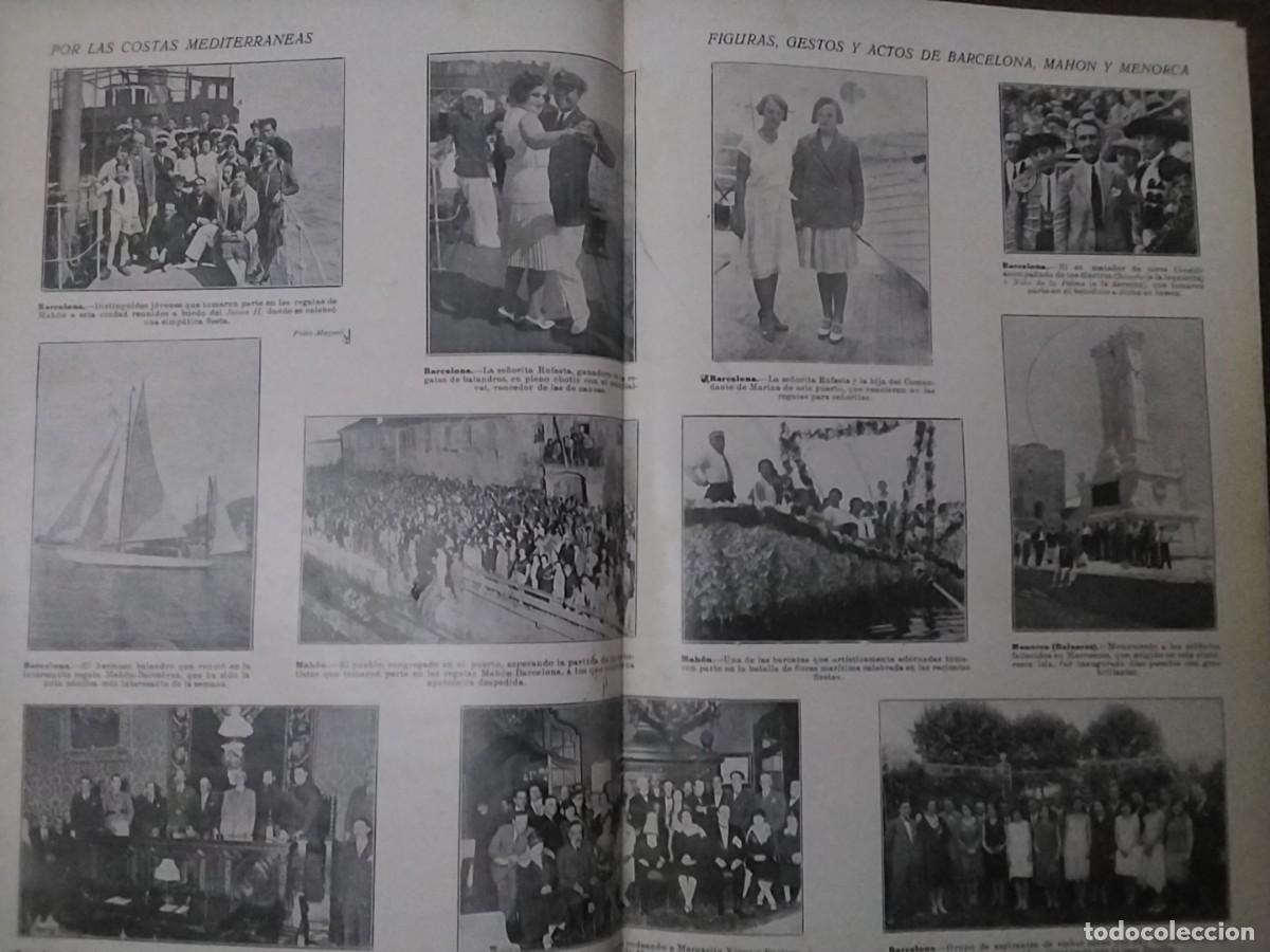 Coleccionismo de revistas y peri&oacute;dicos: MAHON PUERTO REGATAS MAHON BARCELONA BATALLA FLORES BARCAZAS 2 HOJAS A&Ntilde;O 1928