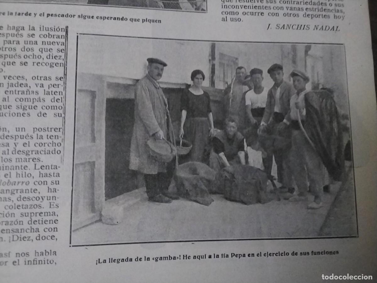 Coleccionismo de revistas y peri&oacute;dicos: EL CACHAZUDO DEPORTE DE LA PESCA CON CA&Ntilde;A LA TIA PEPA GAMBA 2 HOJAS A&Ntilde;O 1928