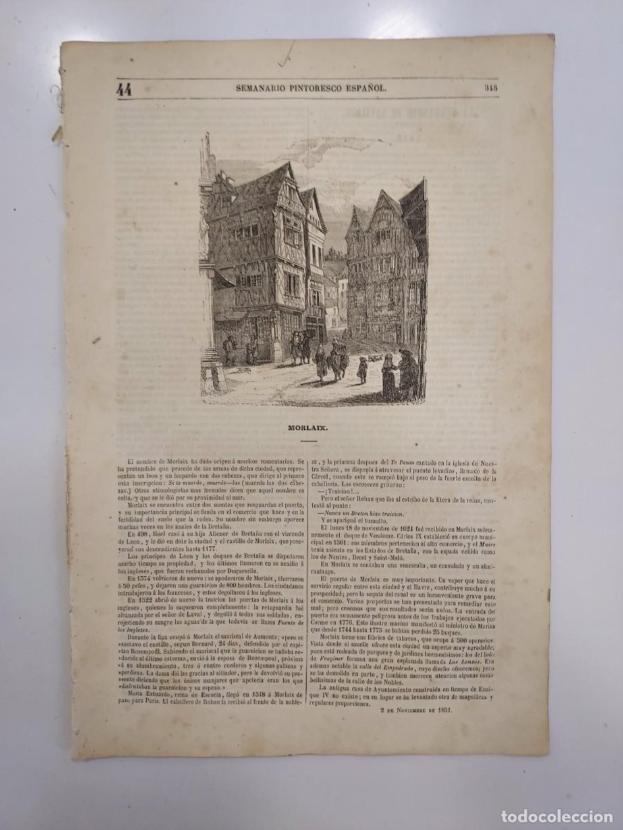 Coleccionismo de revistas y peri&oacute;dicos: SEMANARIO PINTORESCO ESPA&Ntilde;OL 1851 44. HERMANDAD SANTIAGO COMPOSTELA. BARCELONA SAN PABLO CAMPO ATILA