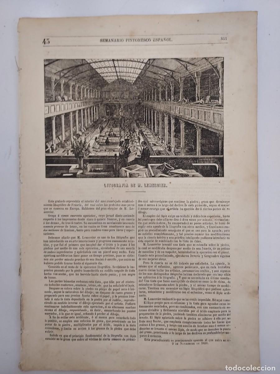 Coleccionismo de revistas y peri&oacute;dicos: SEMANARIO PINTORESCO ESPA&Ntilde;OL 1851 45. SANTA MARIA NARANCO SAN MIGUEL LINO, Nicol&aacute;s Castor Caunedo