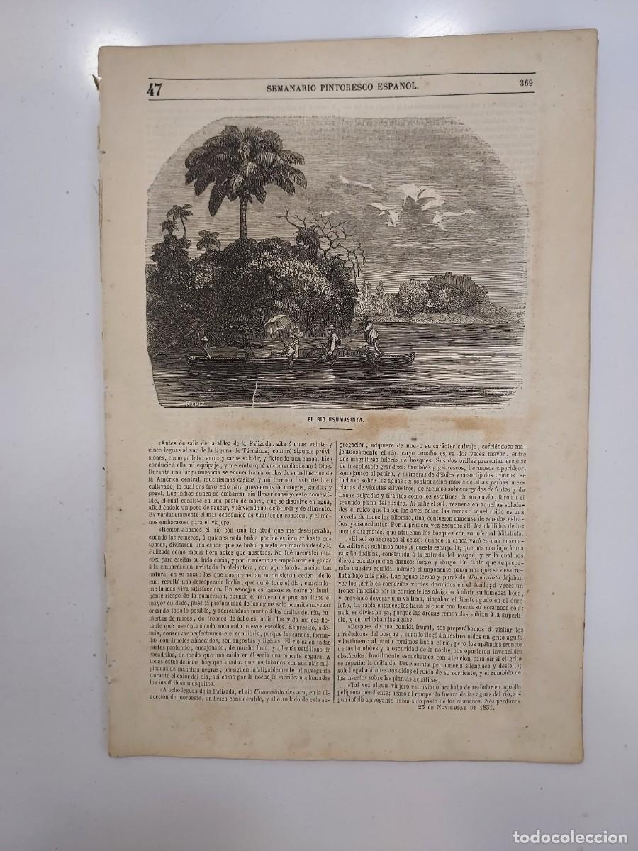 Coleccionismo de revistas y peri&oacute;dicos: SEMANARIO PINTORESCO ESPA&Ntilde;OL 1851 47. TEATRO FRANCISCO DE ROXAS, ROJAS. ZARAUZ, VERGARA. USUMACINTA