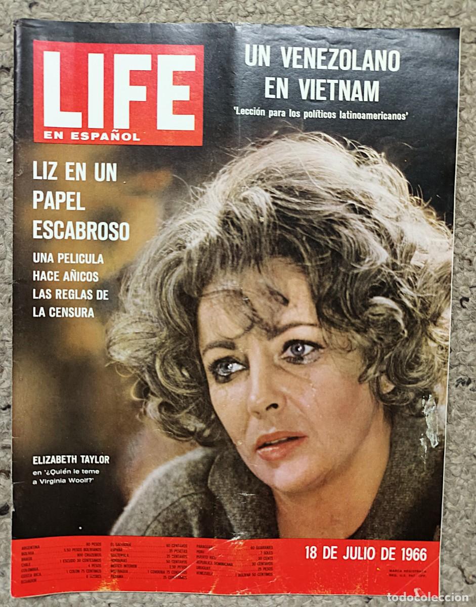 Coleccionismo de revistas y peri&oacute;dicos: REVISTA LIFE EN ESPA&Ntilde;OL DE 18 DE JULIO DE 1966 : LIZ TAYLOR