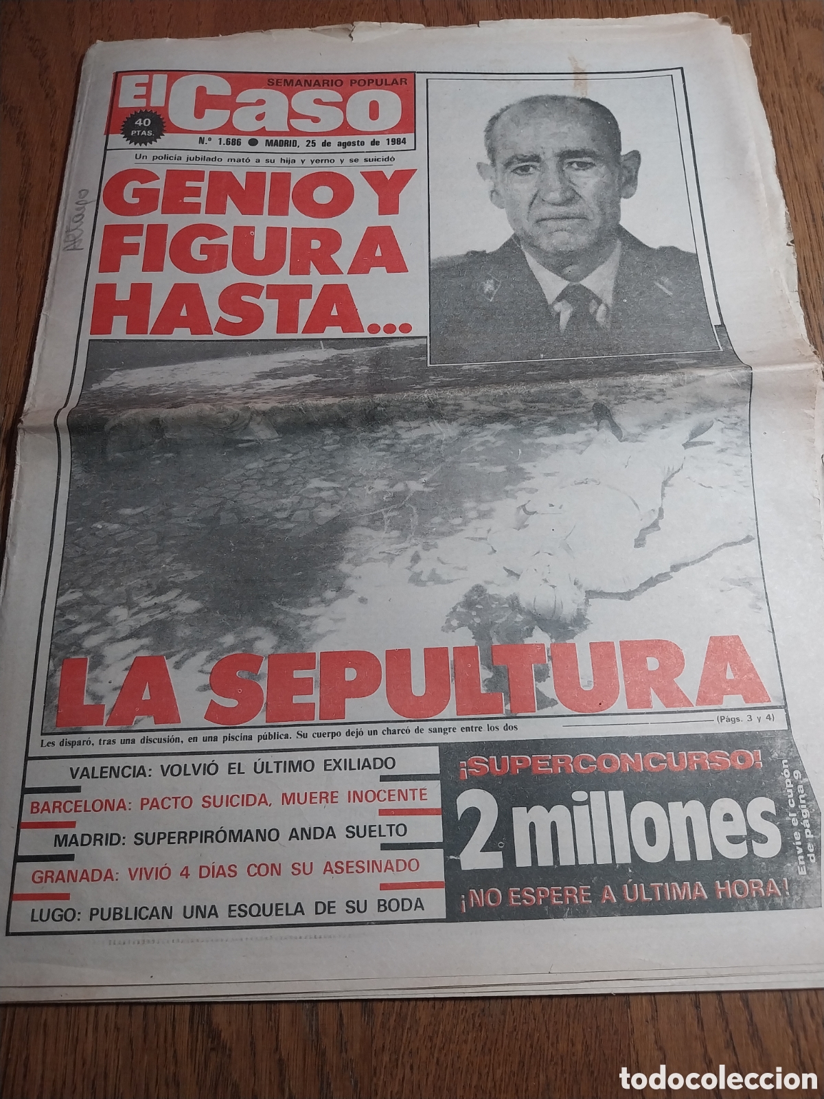 Coleccionismo de revistas y peri&oacute;dicos: EL CASO 1984 VOLVI&Oacute; EL ULTIMO EXILIADO. 4 DIAS CON EL CADAVER GRANADA