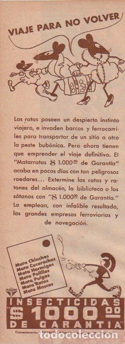 Coleccionismo de revistas y peri&oacute;dicos: Publicidad insecticidas y matarratas 1000 -1935
