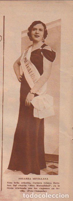 Coleccionismo de revistas y peri&oacute;dicos: * SEVILLA * Miss Mutualidad, Carmen Gomez Escobar -1935