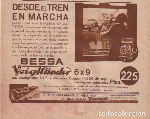 Coleccionismo de revistas y peri&oacute;dicos: * FOTOGRAF&Iacute;A * Publicidad c&aacute;mara BESSA - 1935