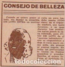 Coleccionismo de revistas y peri&oacute;dicos: Publicidad Jugo de Loto Intea - 1935