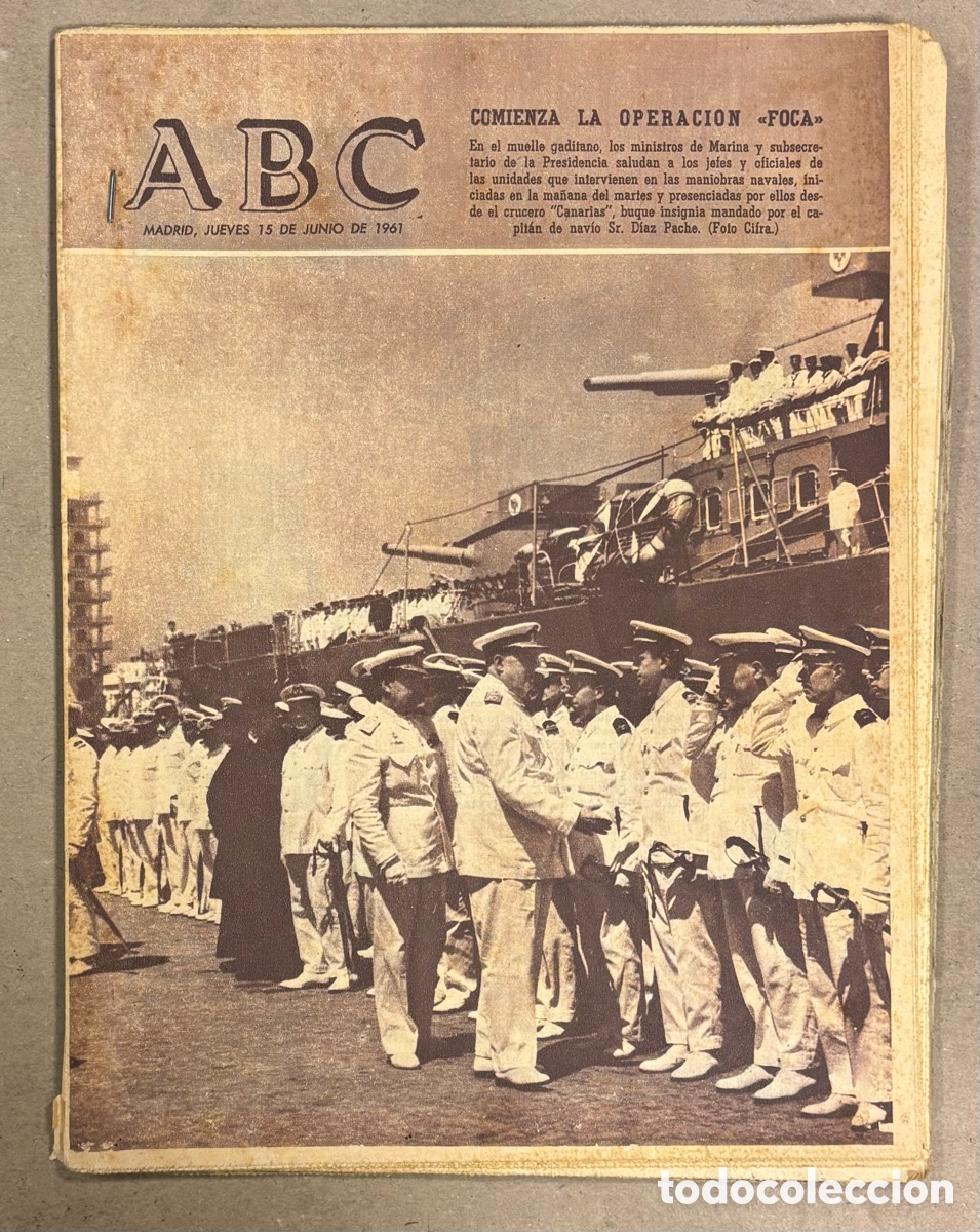 Coleccionismo de revistas y peri&oacute;dicos: ABC (15 DE AGOSTO DE 1961). COMIENZA LA OPERACI&Oacute;N MILITAR FOCA. CRUCERO CANARIAS,&hellip;