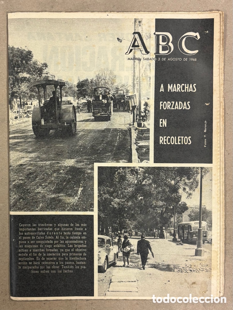Coleccionismo de revistas y peri&oacute;dicos: ABC (3 DE AGOSTO DE 1968). A MARCHAS FORZADAS EN RECOLETOS PASEO DE CALVO SOTELO,&hellip;