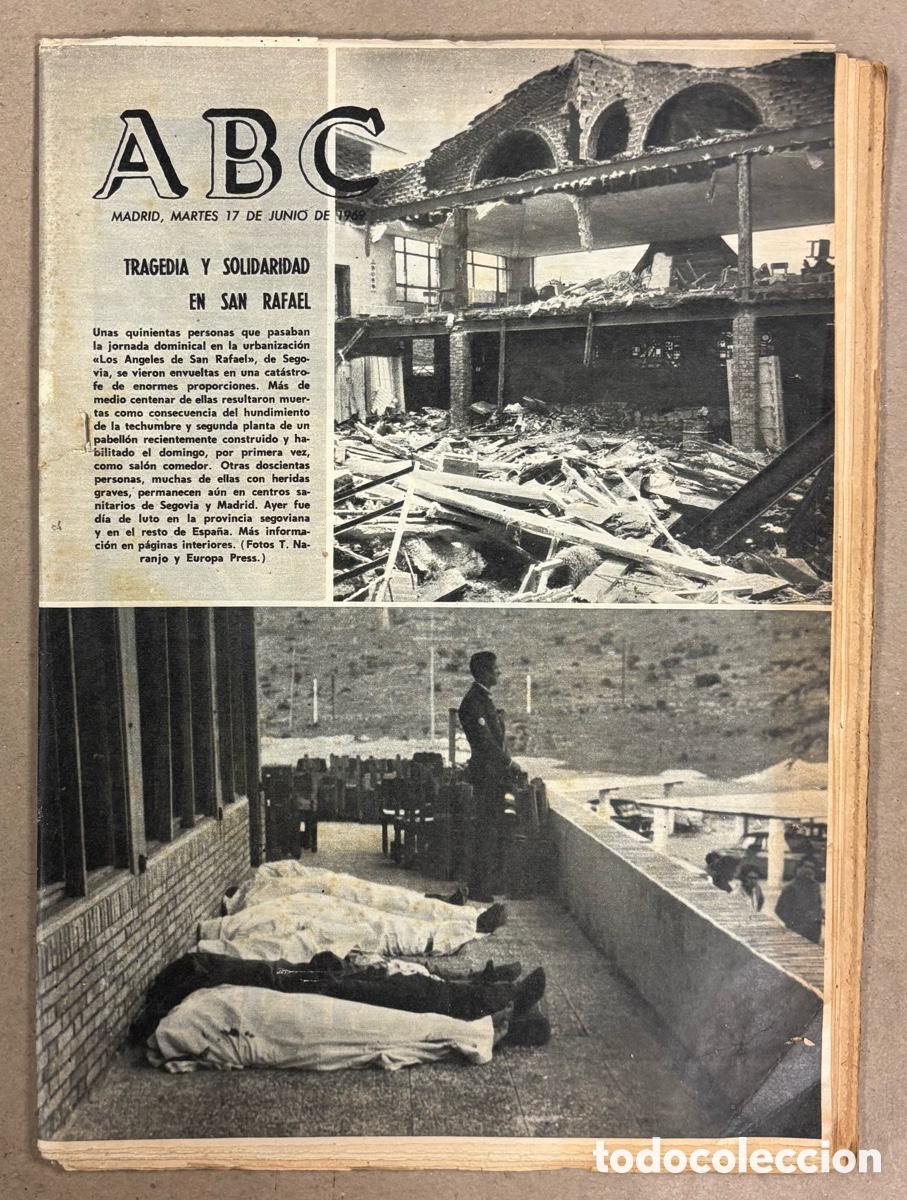 Coleccionismo de revistas y peri&oacute;dicos: ABC (17 DE AGOSTO DE 1969). TRAGEDIA Y SOLIDARIDAD EN LOS &Aacute;NGELES DE SAN RAFAEL JES&Uacute;S GIL Y GIL,&hellip;