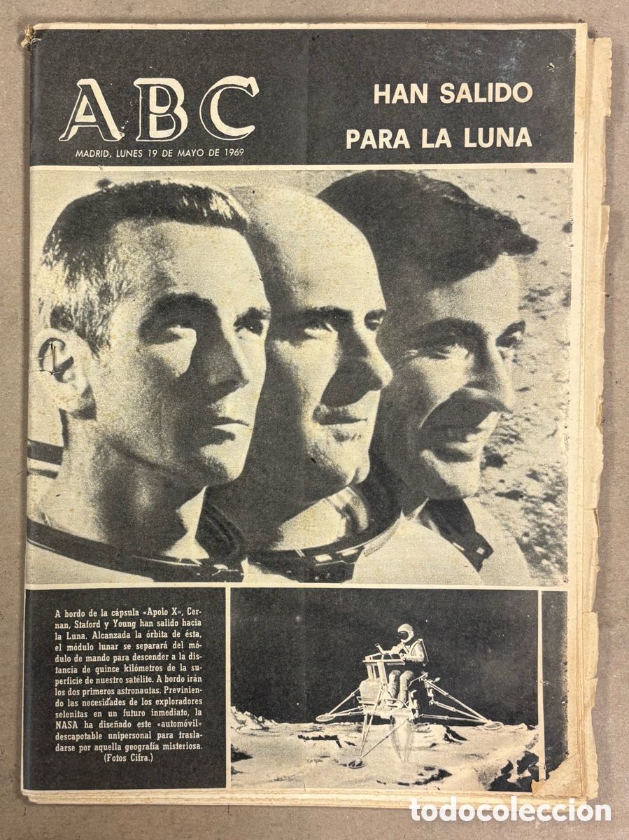 Coleccionismo de revistas y peri&oacute;dicos: ABC (19 DE MAYO DE 1969). MISI&Oacute;N APOLO X HA SALIDO PARA LA LUNA,&hellip;