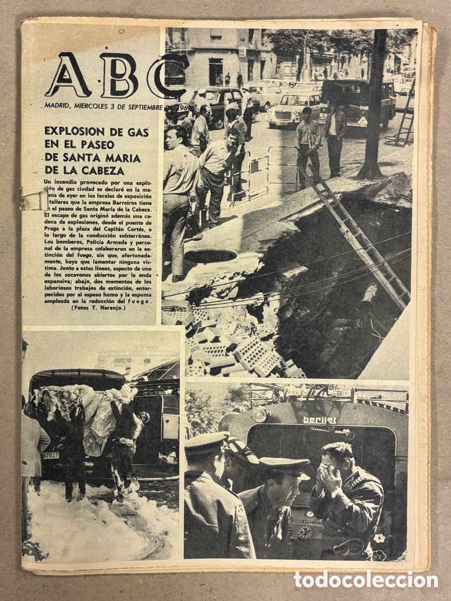 Coleccionismo de revistas y peri&oacute;dicos: ABC (3 DE SEPTIEMBRE DE 1969). EXPLOSI&Oacute;N DE GAS EN EL PASEO DE SANTA MAR&Iacute;A DE LA CABEZA,