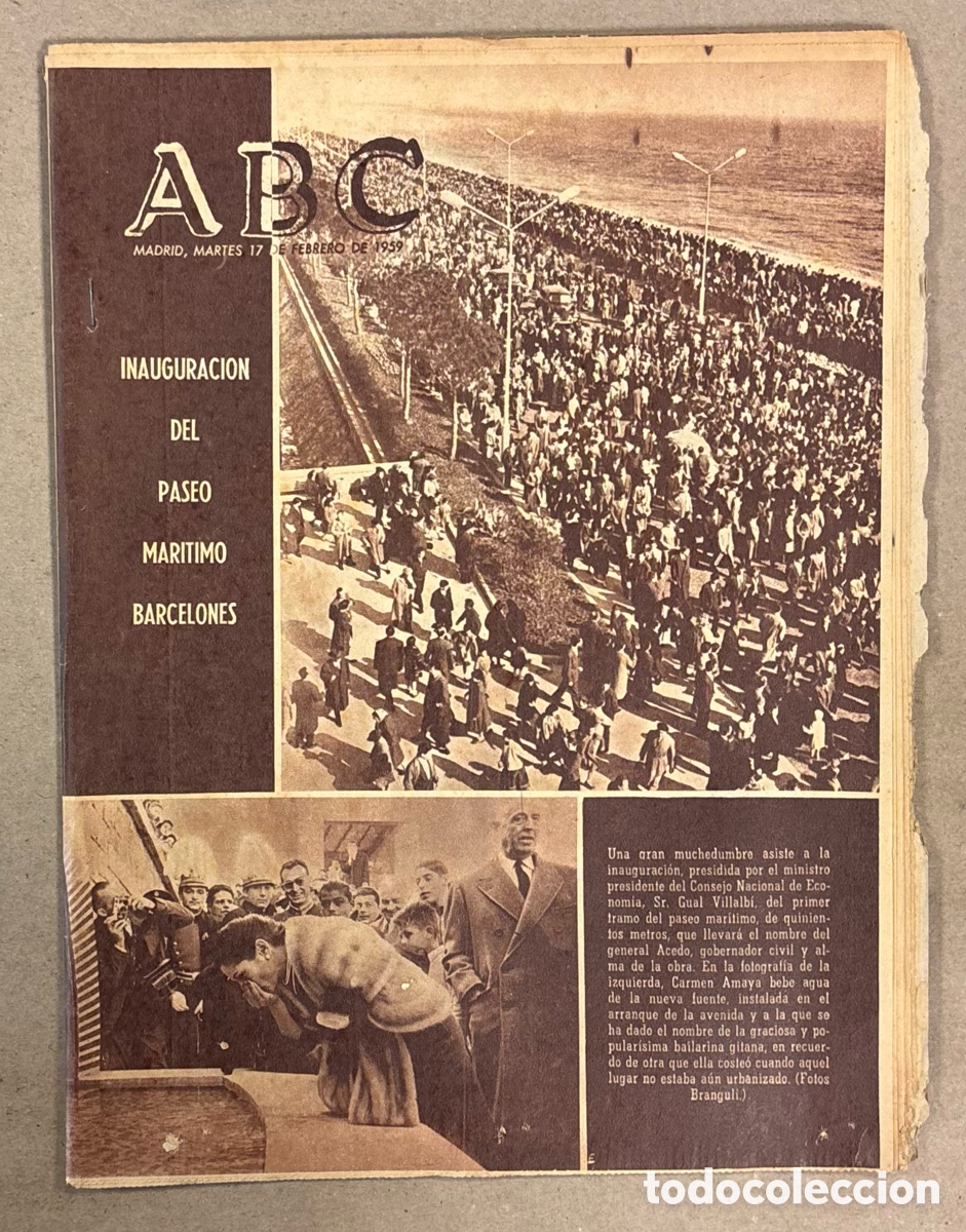 Coleccionismo de revistas y peri&oacute;dicos: ABC (17 DE FEBRERO DE 1959). INAUGURACI&Oacute;N DEL PASEO MAR&Iacute;TIMO BARCELON&Eacute;S,&hellip;