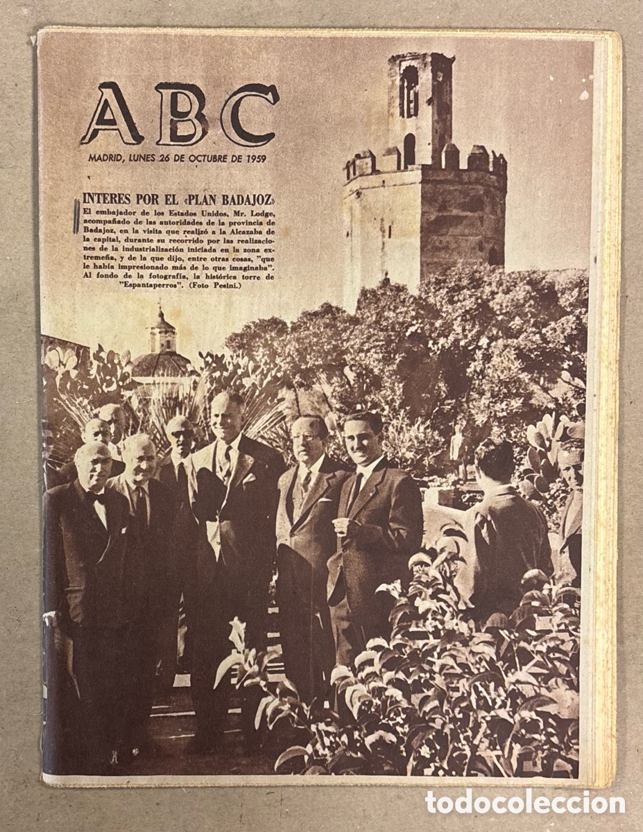 Collection Magazines and Newspapers: ABC (26 DE OCTUBRE DE 1959). INTER&Eacute;S POR EL PLAN BADAJOZ,&hellip;