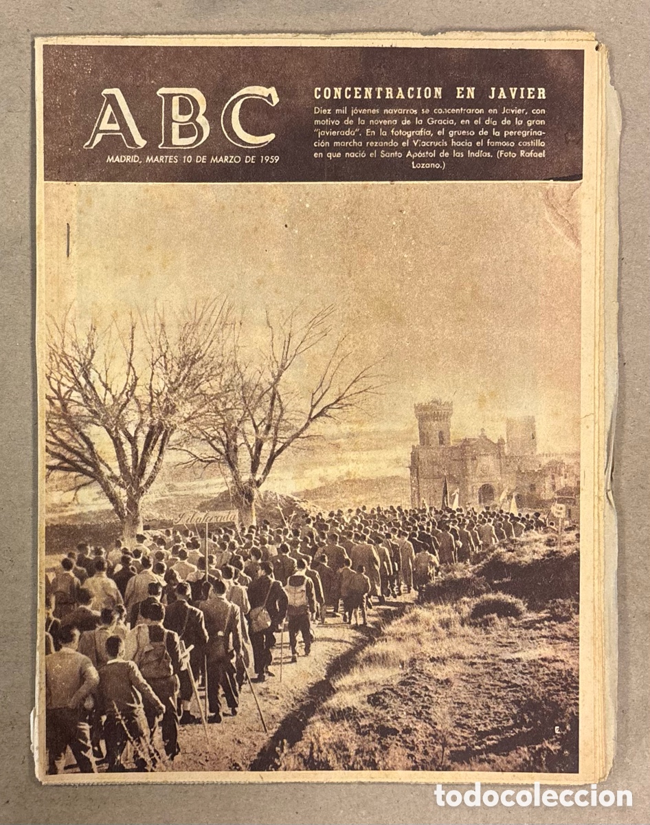 Coleccionismo de revistas y peri&oacute;dicos: ABC (10 DE MARZO DE 1959). CONCENTRACI&Oacute;N EN JAVIER, JAVIERADA,&hellip;