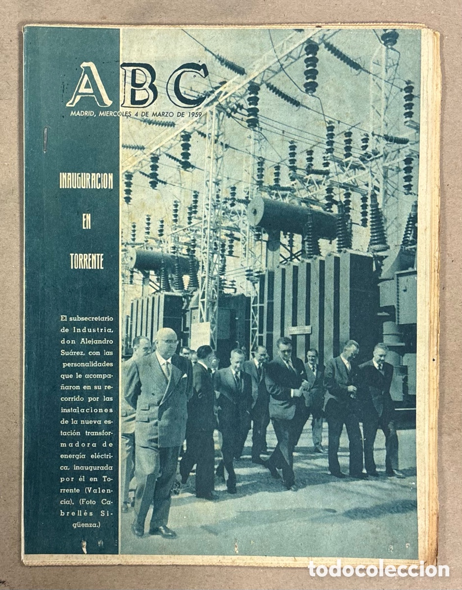Coleccionismo de revistas y peri&oacute;dicos: ABC (4 DE MARZO DE 1959). INAUGURACI&Oacute;N EN TORRENT NUEVS ESTACI&Oacute;N TRANSFORMADORA DE ENERG&Iacute;A EL&Eacute;CTRICA