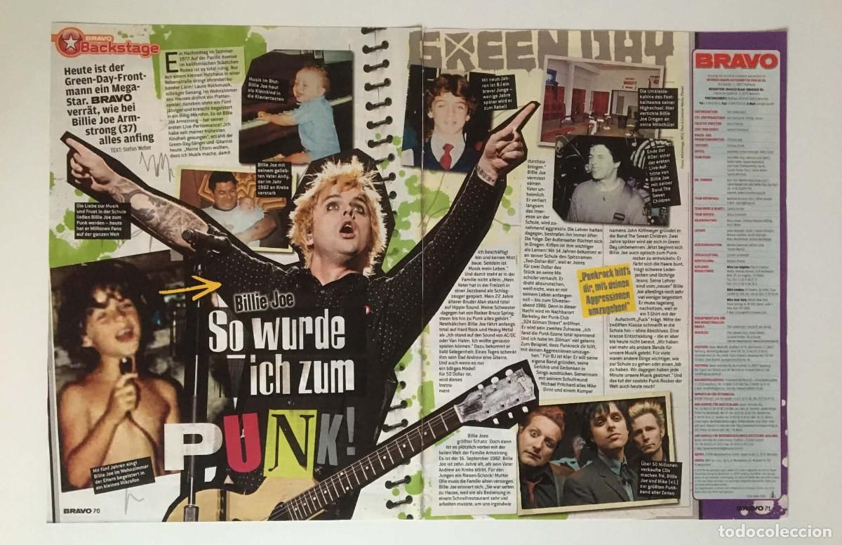 Coleccionismo de revistas y peri&oacute;dicos: Green Day / Selena Gomez Vintage Magazine Article Clipping - Bravo Magazine Germany Music