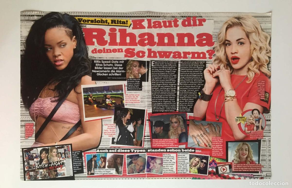 Coleccionismo de revistas y peri&oacute;dicos: Rihanna & Rita Ora / Green Day / Kat Dennings Vintage Magazine Article Clipping - Bravo Germany