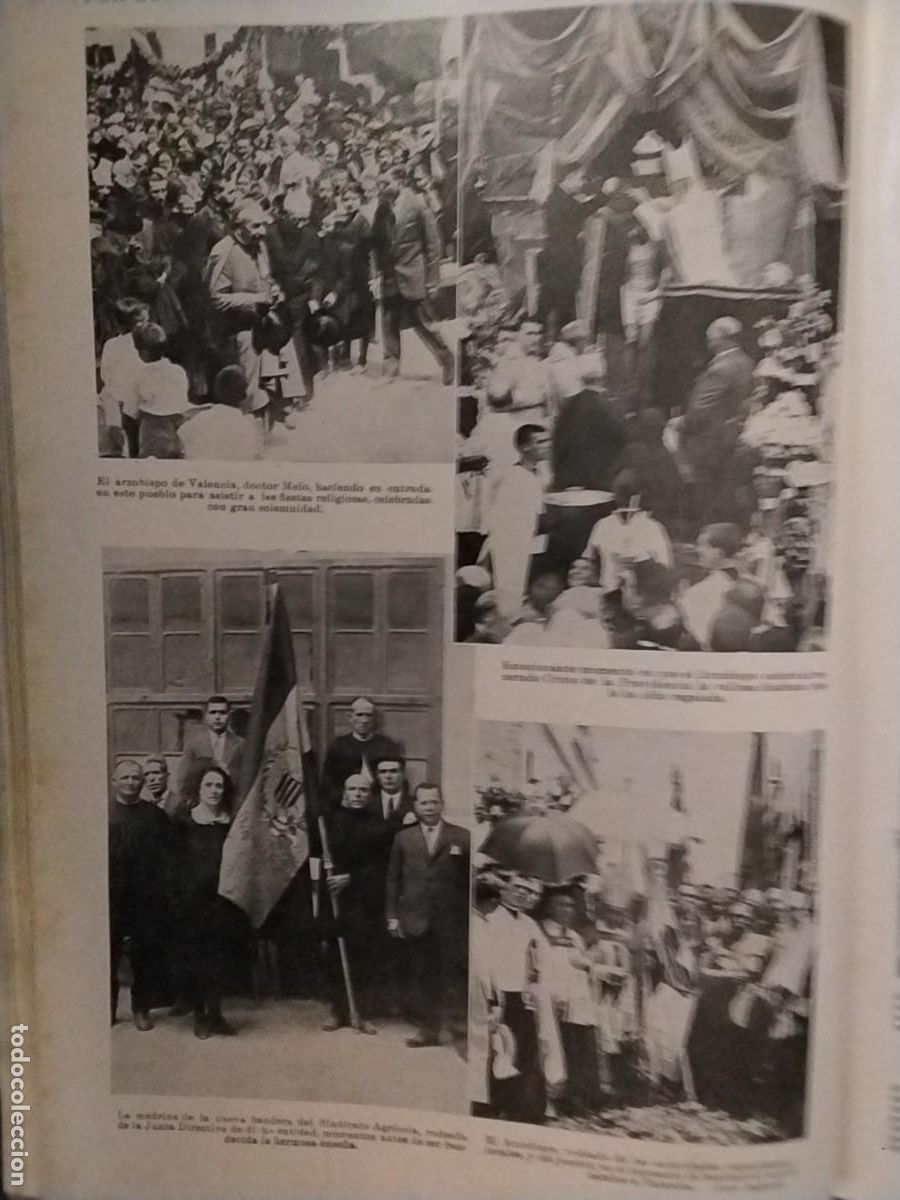 Coleccionismo de revistas y peri&oacute;dicos: FIESTAS EN ALBORAYA CRISTO PROVIDENCIA BANDERA SINDICATO AGRICOLA ARZOBISPO MELO HOJA A&Ntilde;O 1928