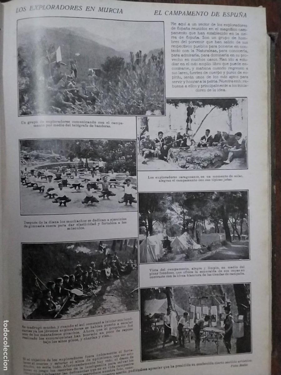 Coleccionismo de revistas y peri&oacute;dicos: LOS EXPLORADORES EN MURCIA EL CAMPAMENTO DE ESPU&Ntilde;A EXPLORADORES ZARAGOZANOS HOJA A&Ntilde;O 1928