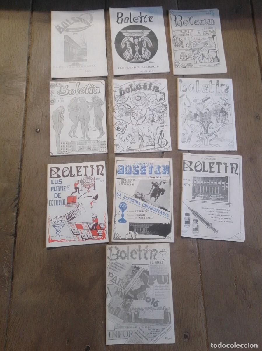 Coleccionismo de revistas y peri&oacute;dicos: Lote 9 boletines+ 1 extraordinario. Facultad de Farmacia. Madrid. 1976/78. Raro