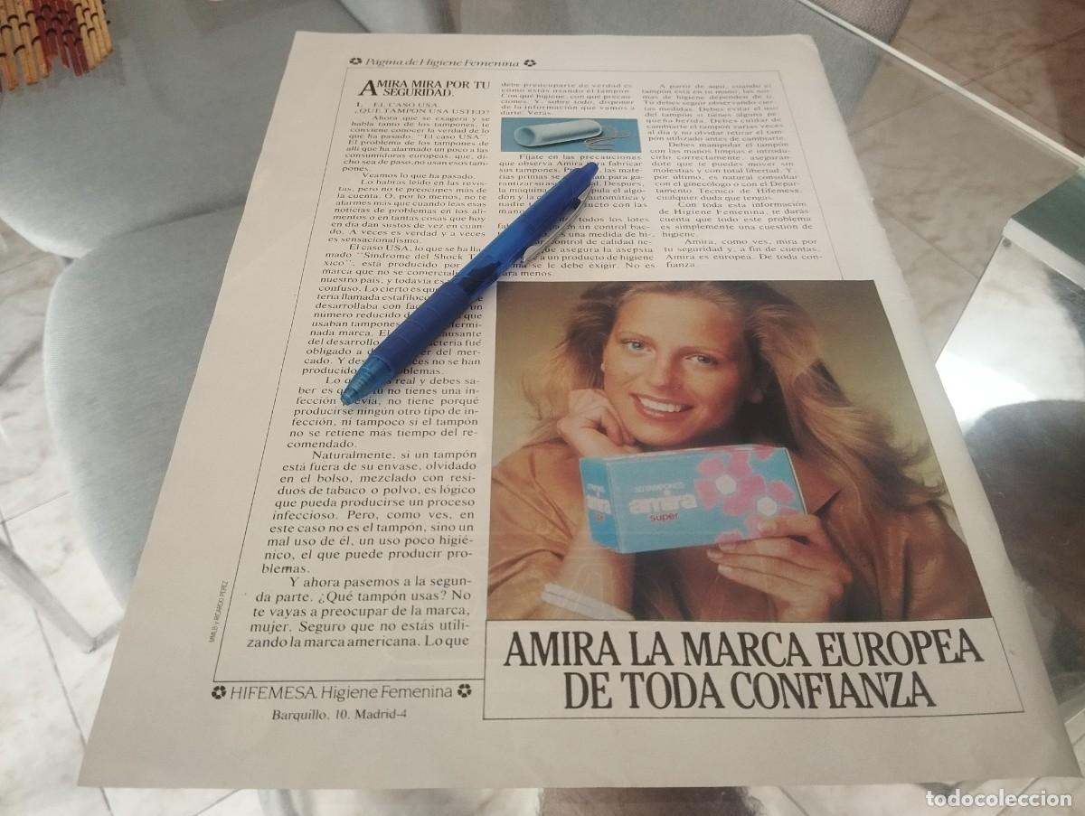 Coleccionismo de revistas y peri&oacute;dicos: COMPRESAS TAMPAX AMIRA REVERSO CAMISA VENETO ANUNCIO PUBLICIDAD REVISTA 1981 BONITO PARA ENMARCAR