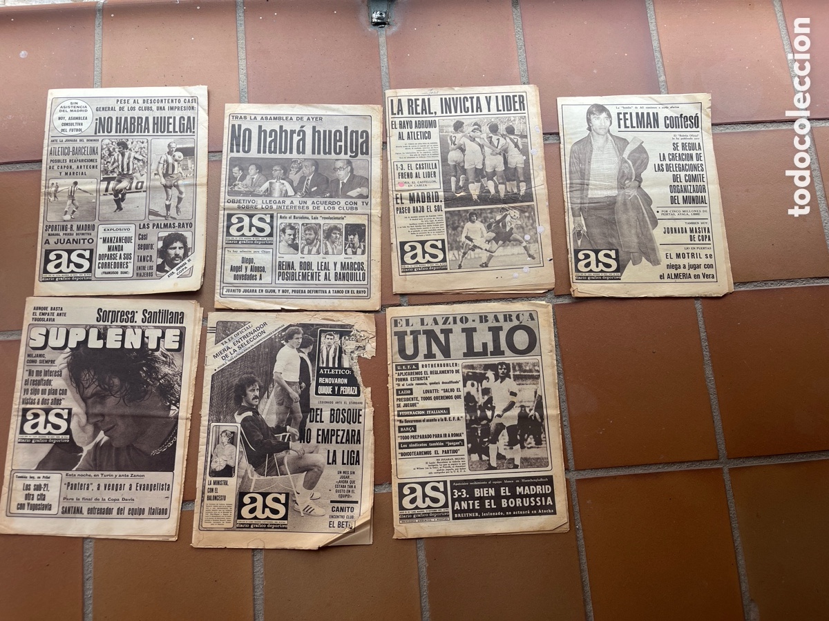 Coleccionismo de revistas y peri&oacute;dicos: Lote peri&oacute;dicos deportivos AS antiguos - F&uacute;tbol y Real Madrid
