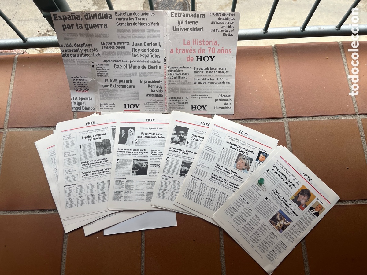 Coleccionismo de revistas y peri&oacute;dicos: Lote peri&oacute;dicos HOY - colecci&oacute;n hist&oacute;rica 70 a&ntilde;os