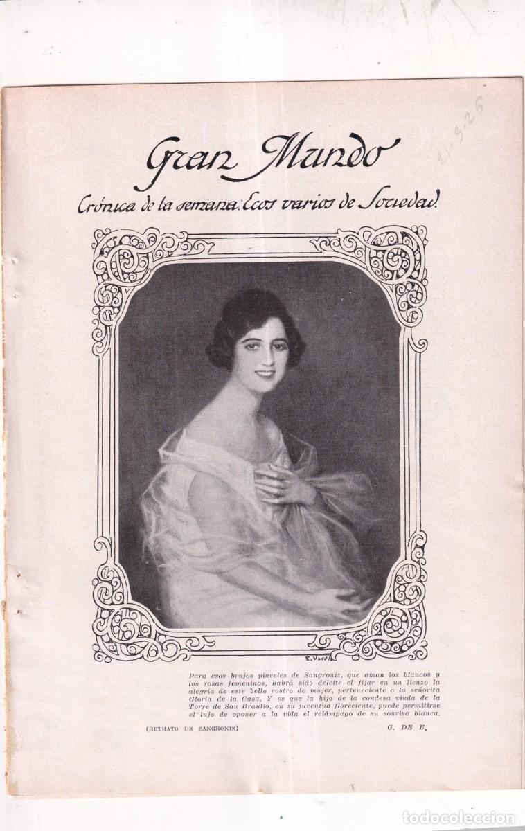 Coleccionismo de revistas y peri&oacute;dicos: GRAN MUNDO: Ecos varios sociedad SEPARATA BLANCO Y NEGRO, marzo 1926 marquesa Bethulia, Scl&aacute;fani.