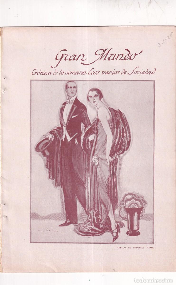 Coleccionismo de revistas y peri&oacute;dicos: GRAN MUNDO: Ecos varios sociedad SEPARATA BLANCO Y NEGRO, enero 1926 familia Real, nobleza