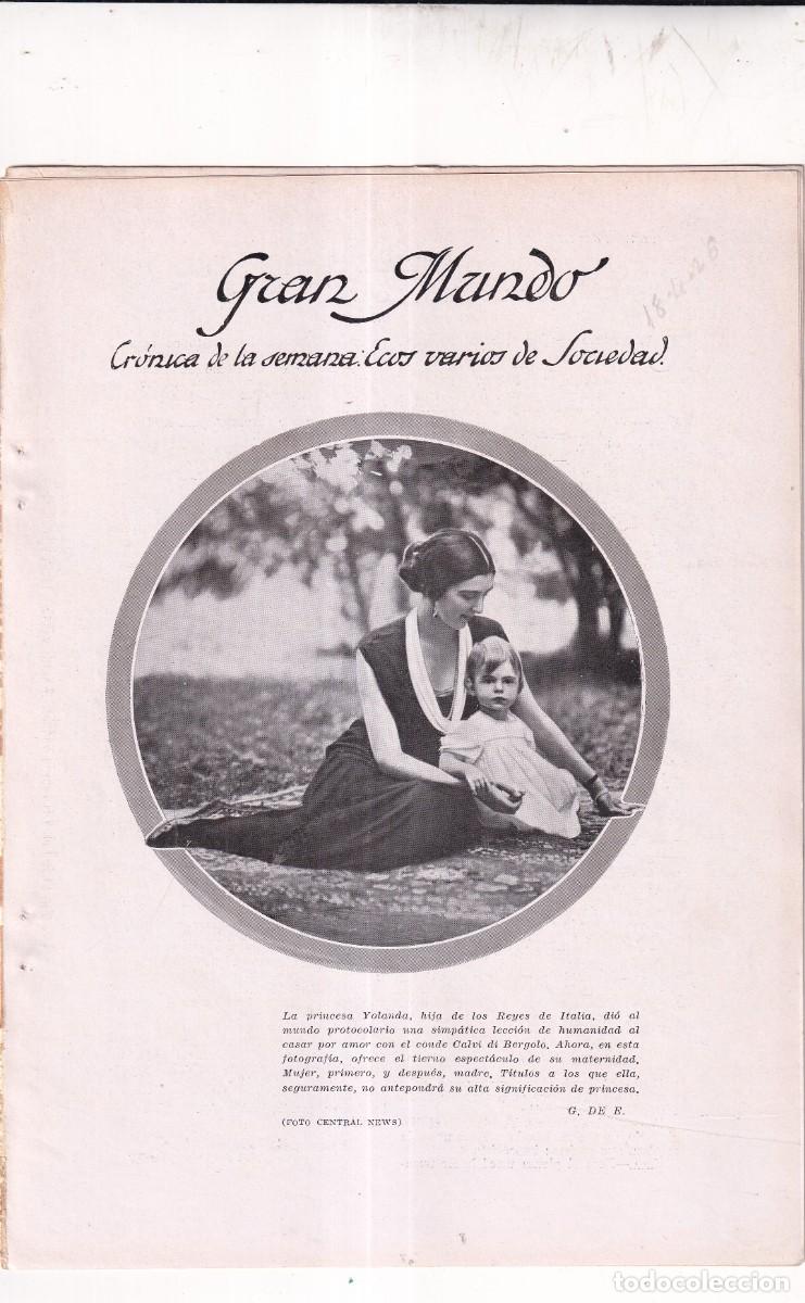 Coleccionismo de revistas y peri&oacute;dicos: GRAN MUNDO: Ecos varios sociedad SEPARATA BLANCO Y NEGRO, abril 1926 exposici&oacute;n mu&ntilde;ecas
