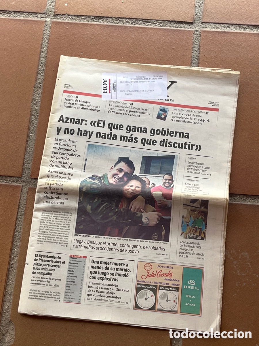 Coleccionismo de revistas y peri&oacute;dicos: Peri&oacute;dico HOY - Entrevista a Bert&iacute;n Osborne